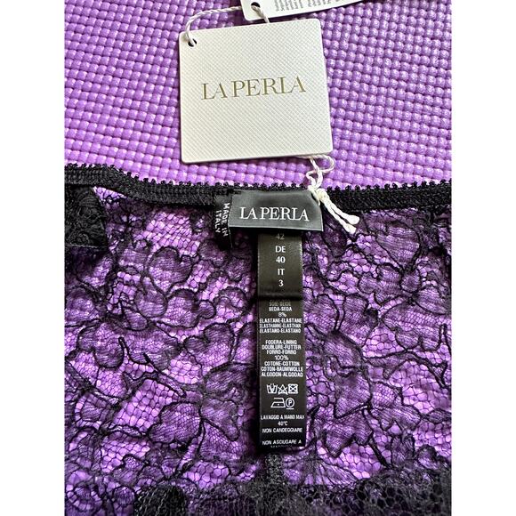 $295 La Perla Panties Lace Silk Brazilian Underwear Black Brief US M Lingerie - Picture 4 of 8